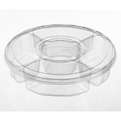 5H138 VEGGIE PLATTER COMBO & 16OZ DIP CUP 13IN